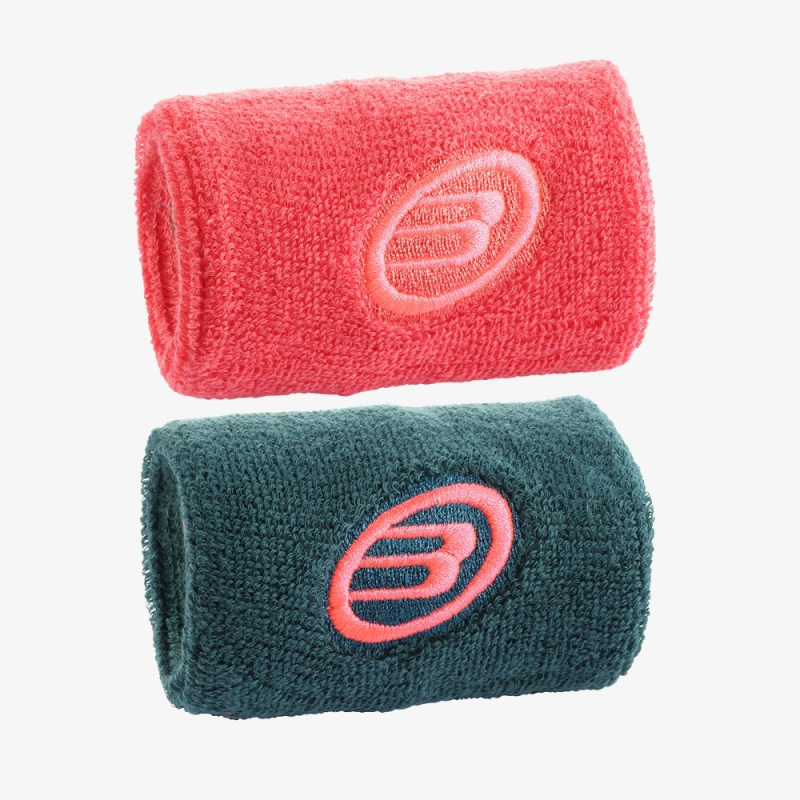 Bullpadel Wristbands – BPMU235 FW Coral / Green Forest