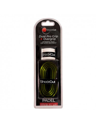 Bullpadel Overgrips – Dual Pro Grip Black / Yellow + Shockout