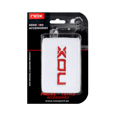 NOX Wristbands – White with Red logo