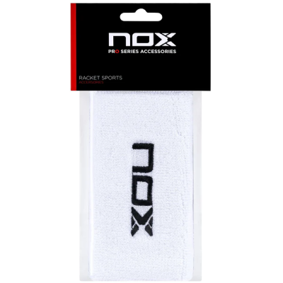 NOX Long Wristbands – White with Black logo