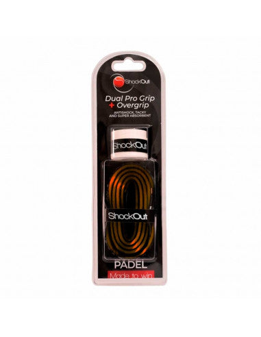 Bullpadel Overgrips – Dual Pro Grip Black / Orange + Shockout