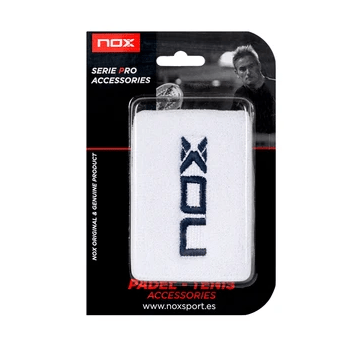 NOX Wristbands – White with Dark Blue logo